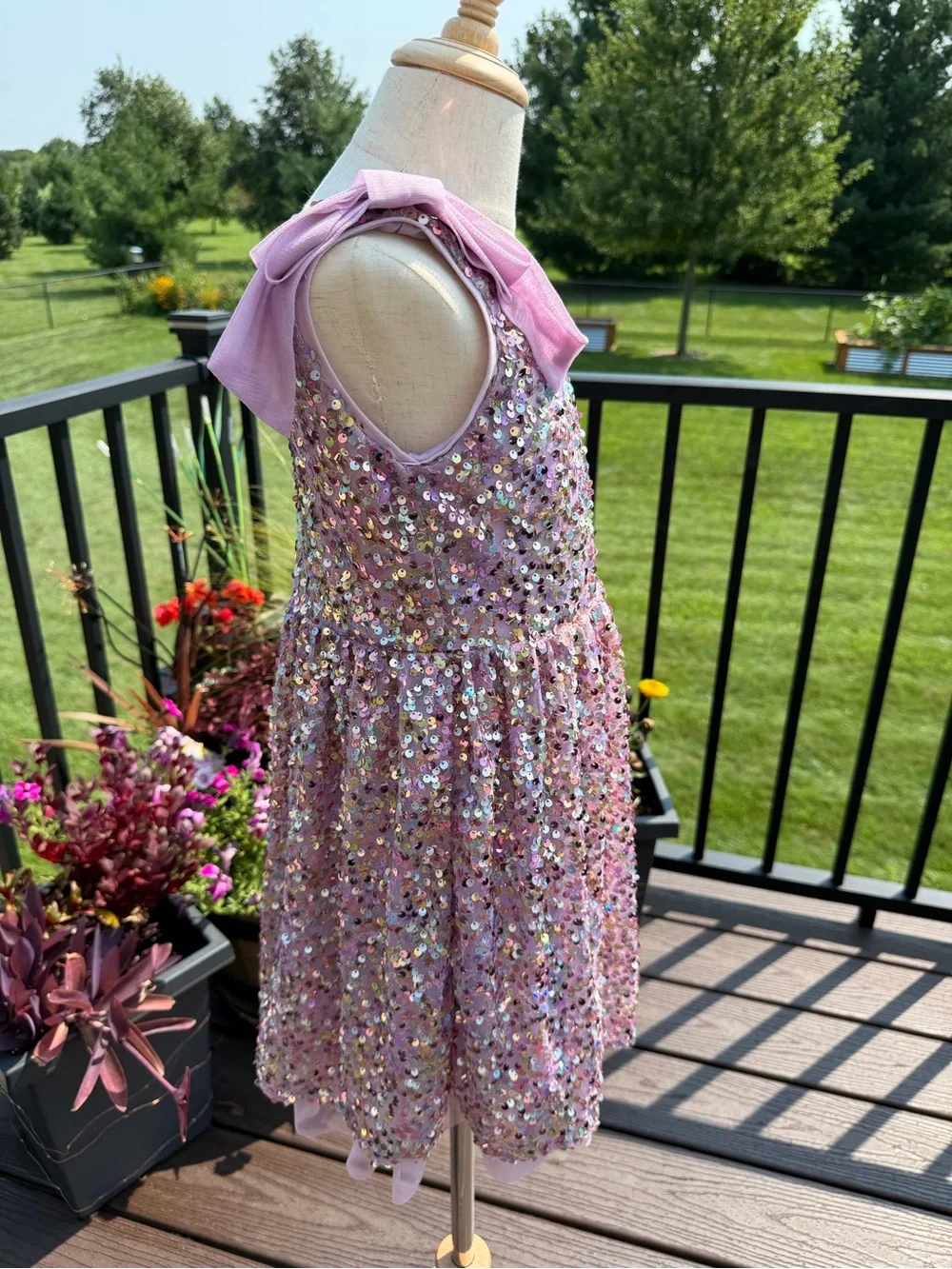 Cat & Jack Girls Sequin Party Dress Size 8 Lavender Pink Worn Once